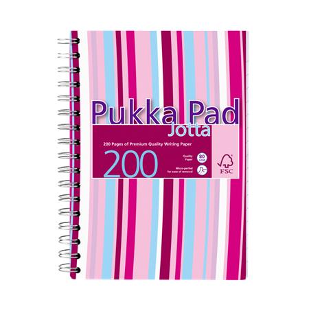 Spirálfüzet, A6, vonalas, 100 lap, PUKKA PAD "Stripe Jotta"